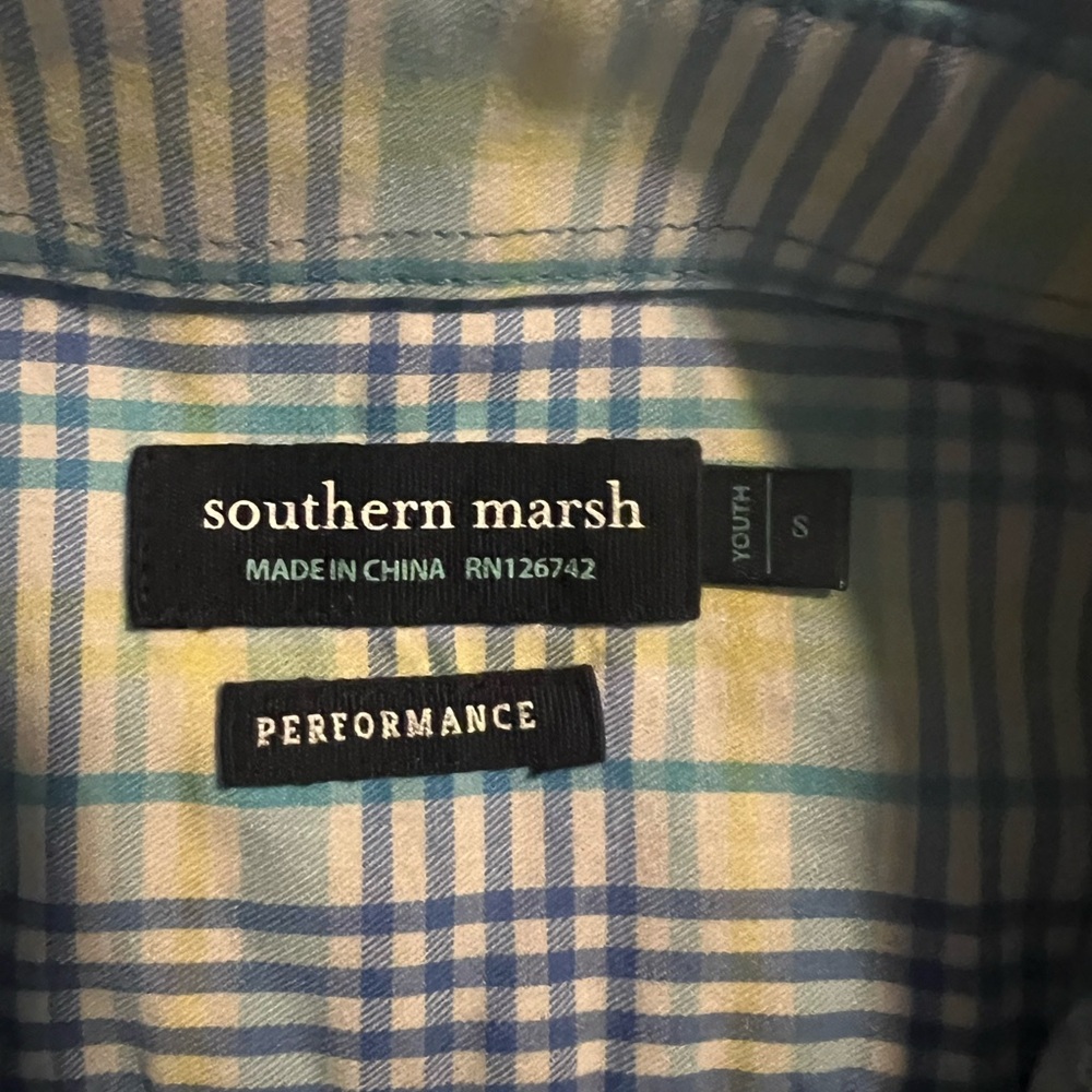 Southern Marsh BoysCasual Plaid Shirt - Blue and Yellow